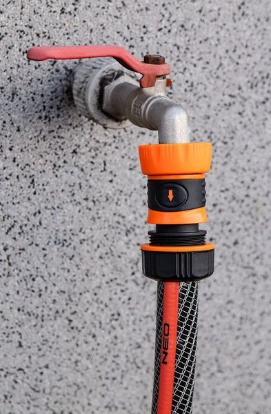 Коннектор для шланга 1/2", Neo Tools с аквастопом, двухкомпонентный 15-721 фото