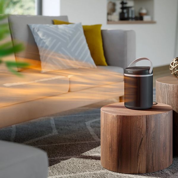 Тепловентилятор Philips Series 3000, 20м2, 2000Вт, электронное управление, керамический нагревательный элемент, Wi-Fi, темно-серый CX3120/01 фото