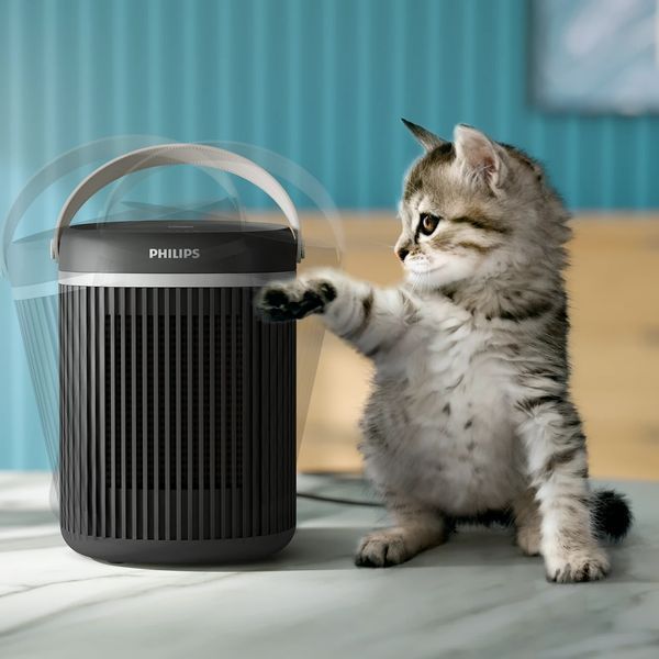 Тепловентилятор Philips Series 3000, 20м2, 2000Вт, электронное управление, керамический нагревательный элемент, Wi-Fi, темно-серый CX3120/01 фото