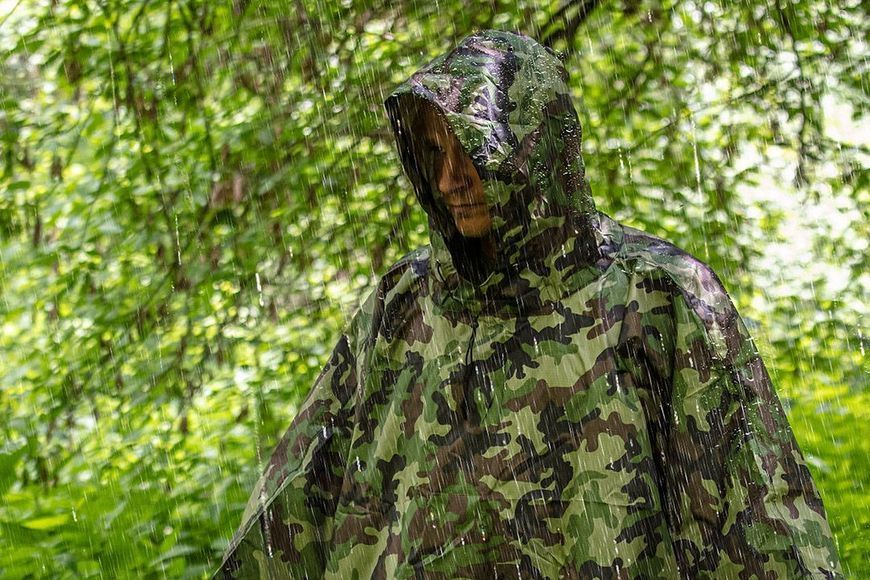 Дощовик тент Neo Tools Camo, 3в1, 124х142см, поліестер 210D, камуфляж 63-132 фото