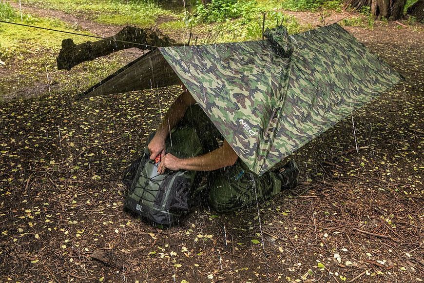 Дощовик тент Neo Tools Camo, 3в1, 124х142см, поліестер 210D, камуфляж 63-132 фото