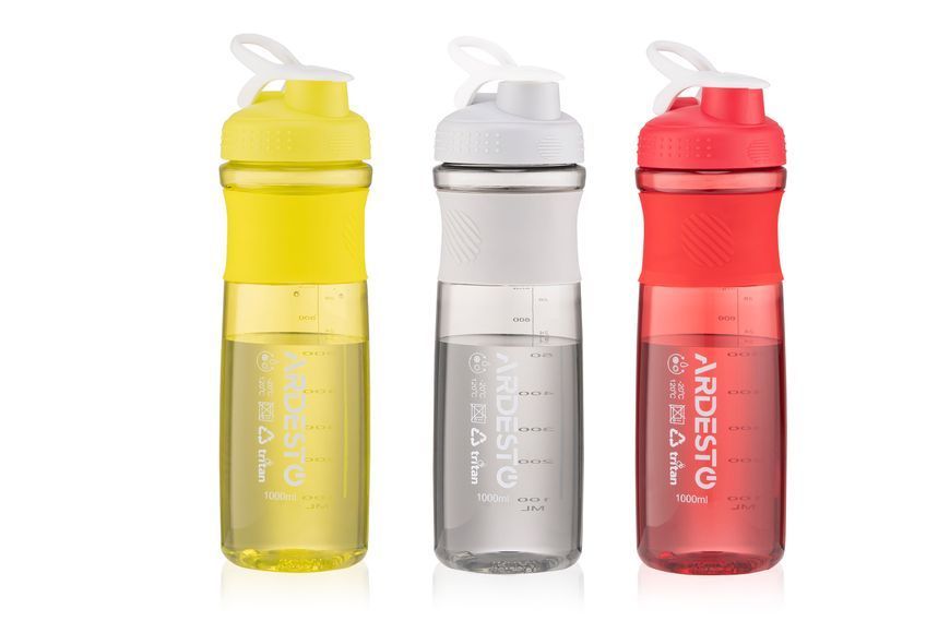 Бутылка для воды Ardesto Smart bottle, 1000мл, тритан, серый AR2204TG фото