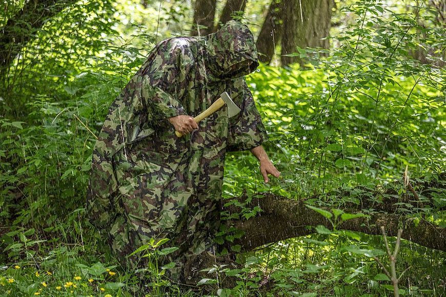 Дощовик тент Neo Tools Camo, 3в1, 124х142см, поліестер 210D, камуфляж 63-132 фото
