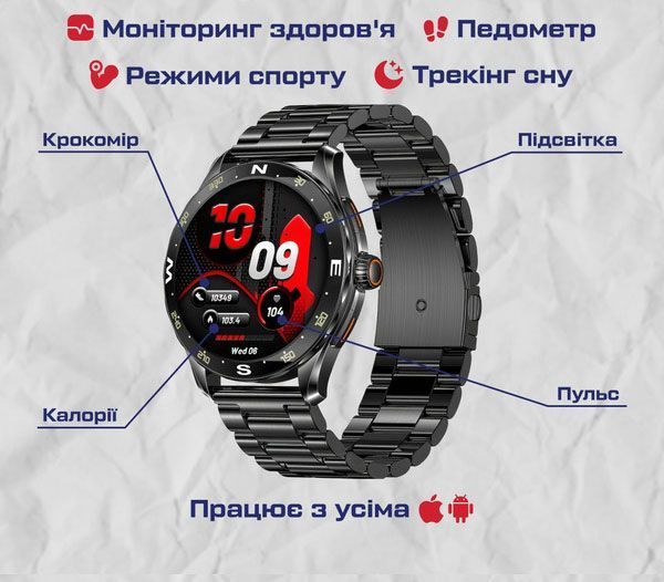 Smart-годинник Smart AirForce Max Black 1588 фото