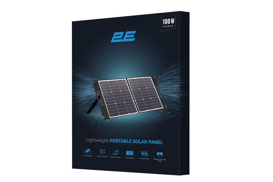 Легкая портативная солнечная панель 2E 100 Вт, 2S, 3M Anderson, QC3.0, 24 Вт+Type-C 45 Вт 2E-PSPLW100 фото