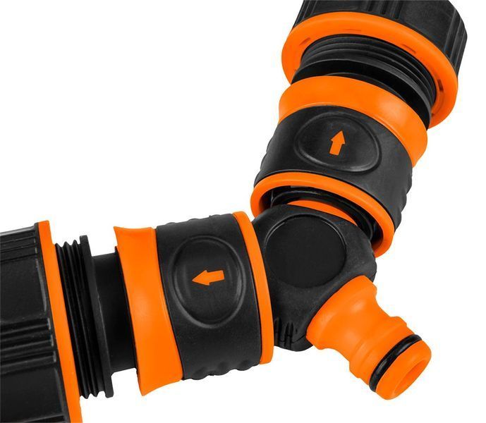 Коннектор-тройник для шланга 1/2"-3/4", Neo Tools двухкомпонентный 15-744 фото
