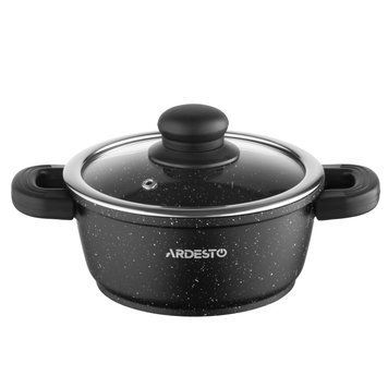 Кастрюля со стеклянной крышкой Ardesto Gemini Anzio, 1.2л, алюминий, черный AR2412GE фото