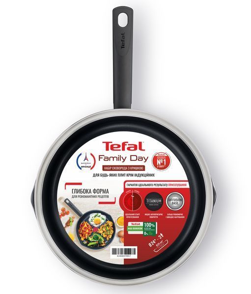 Сковорідка з кришкою Tefal Family Day 24 см B5660453UA фото
