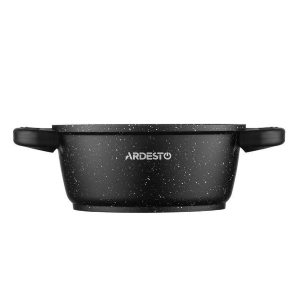 Каструля зі скляною кришкою Ardesto Gemini Anzio, 1.2л, алюміній, чорний AR2412GE фото