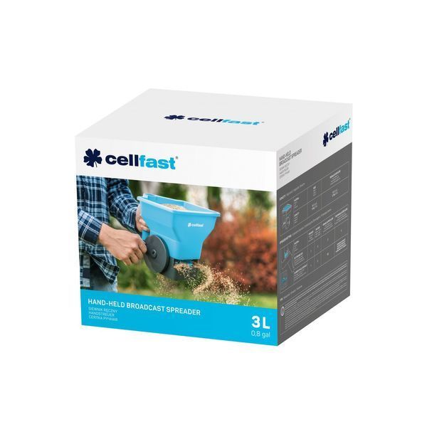 Сівалка розкид до 3.6м гранули до 10мм контейнер 3л Cellfast 42-204 фото