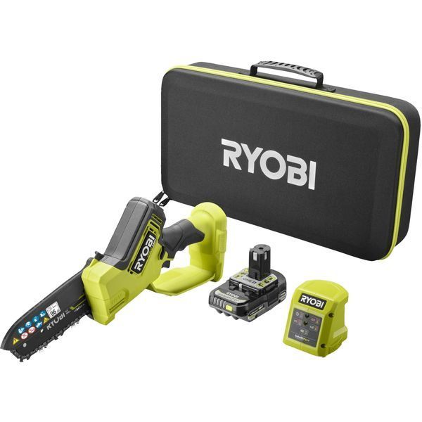 Пила ланцюгова акумуляторна Ryobi ONE+ HP RY18PSX15A-120T 18B 1х2А&middot;год ЗП шина 15см безщіткова 6м/с 1.19кг кейс 5133005899 фото