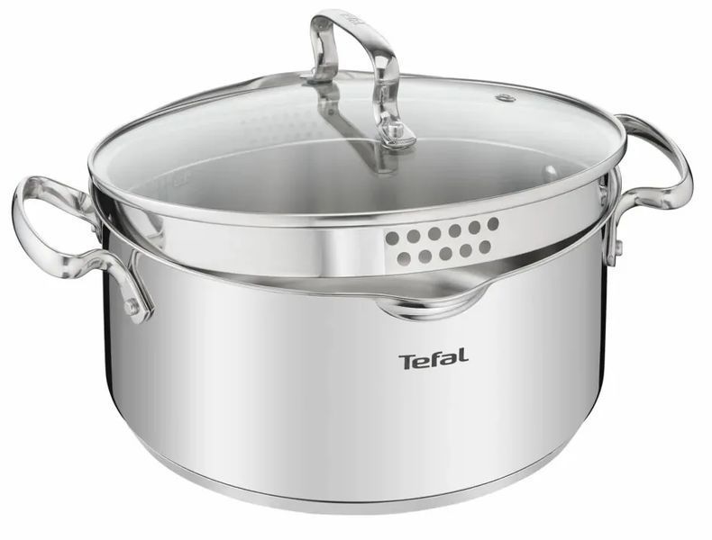 Набір посуду Tefal Duetto Plus, 10 предметів, нержавіюча сталь, скло G719SA55 фото
