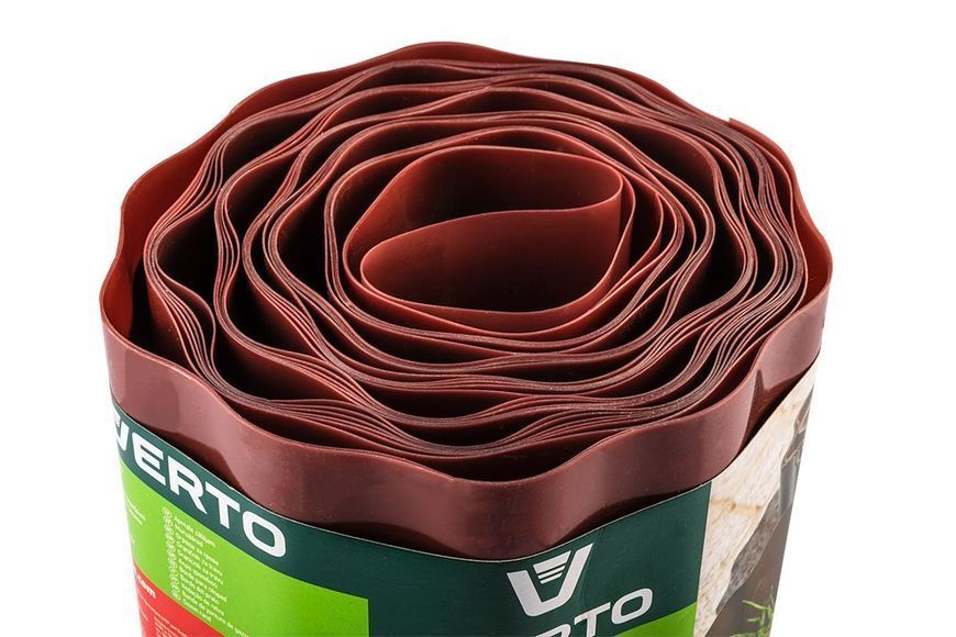 Лента газонная, бордюрная Verto, 10см x 9м, коричневая 15G513 фото