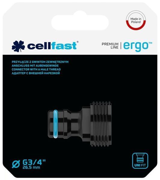 Конектор для крана Cellfast ERGO 3/4'' із зовнішнім різьбленням (блістер) 53-235 фото