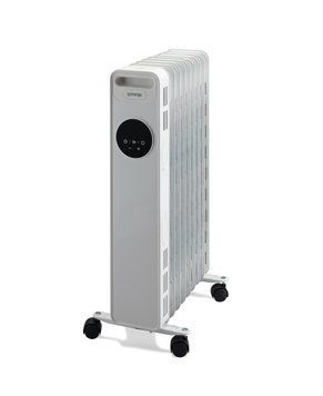 Обігрівач оливний Gorenje, 15м2, 2000Вт, електронне управління, 9 секцій, пульт ДК, білий OR2000E фото