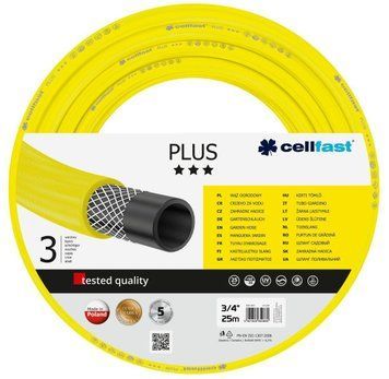 Шланг садовий Cellfast PLUS 3/4', 25м, 3-х шаровий, до 25 Бар, -20&hellip;+60&deg;C 10-220 фото