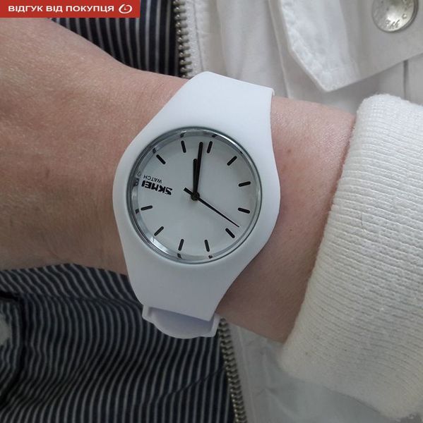 Модний годинник Skmei Rubber White 9068C 1387 фото