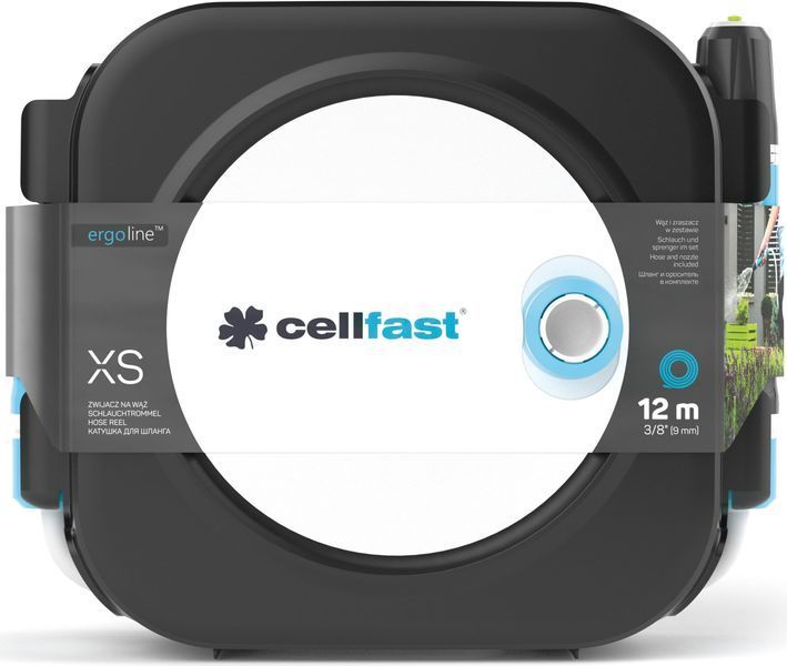 Котушка зі шлангом Cellfast ERGO XS автоматична 10+2м шланга 3/8" комплект конекторів та зрошувач ERGO 55-400 фото