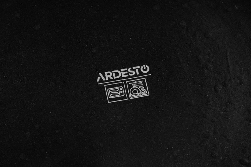 Тарілка десертна Ardesto Trento, 20,5 см, чорна, кераміка AR2920TB фото