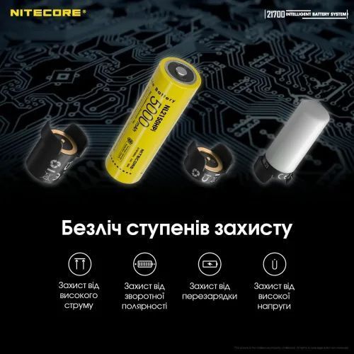 Ліхтар Power Bank та зарядний пристрій Nitecore 21700 Intelligent Battery System 712833 фото