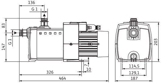 Насос поверхневий Wilo HiMulti 3-45 P, для водопостачання, 4 м3/год, 8 бар, 0.8 кВт, 230V 4194284 фото