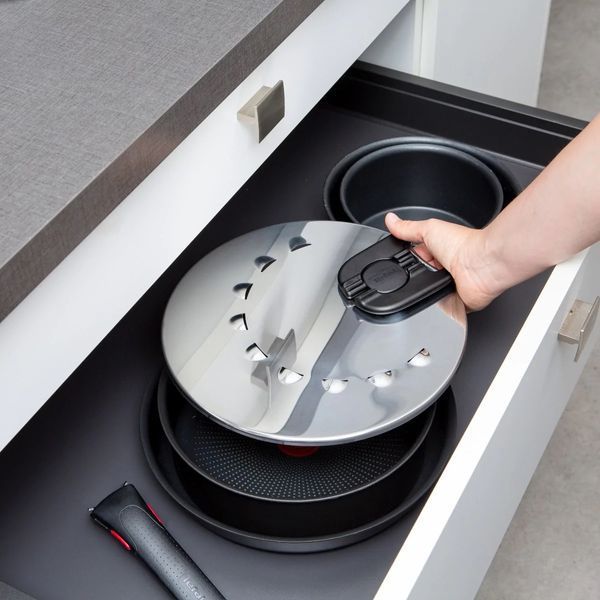 Крышка с защитой от разбрызгивания Tefal Ingenio, 20-28см, нержавеющая сталь, пластик L9829853 фото