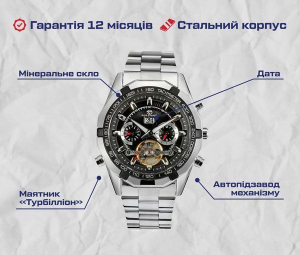 Годинник Forsining Texas 1047 фото
