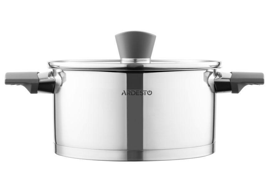 Кастрюля Ardesto Gemini, стеклянная крышка, 3 л, нержавеющая сталь AR3630G фото