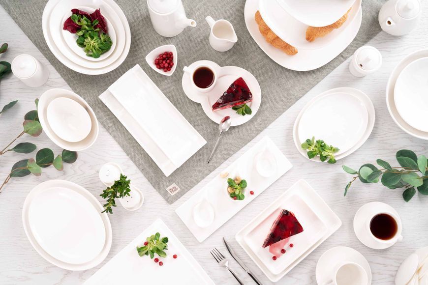 Тарелка десертная квадратная Ardesto Imola, 23*23 см, фарфор AR3715 фото