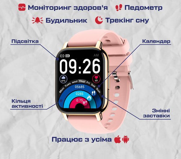 Smart-часы Smart Kiss Pro Gold 1607 фото