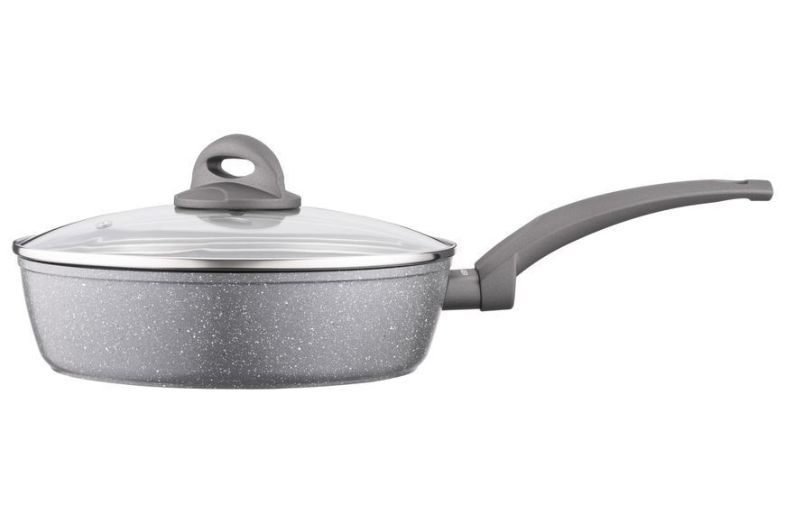 Сковорода глибока з кришкою ARDESTO Gemini Gourmet Apulia, 24см, алюміній, сірий AR2424GGL фото