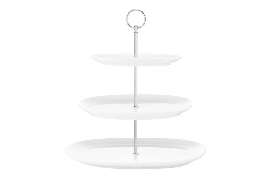 Блюдо 3-х ярусное Ardesto, 32х32см, фарфор, белый AR3707 фото