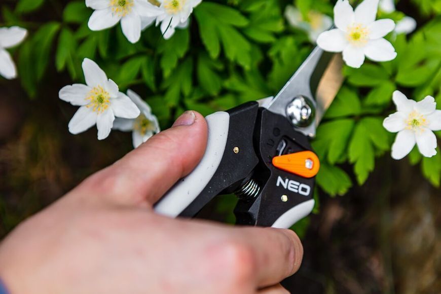 Секатор площинний Neo Tools, d різу 6мм, 210мм, 184г 15-208 фото