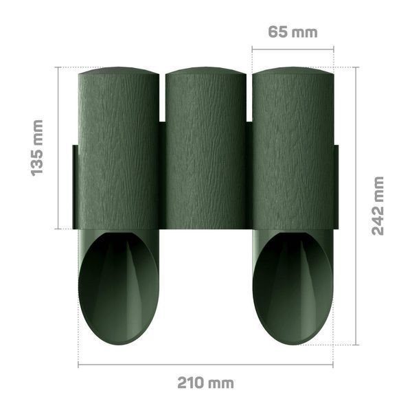 Газонна огорожа Cellfast MAXI, 3 елементи, 2.1м, зелений 34-012 фото