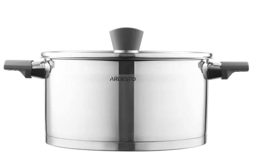 Кастрюля Ardesto Gemini, стеклянная крышка, 5.2 л, нержавеющая сталь AR3652G фото