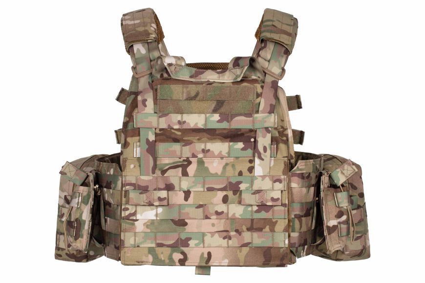Плитоноска 2E Tactical, Тип 1, с карманами для боковой защиты и итогами, Молле, камуфляж 2E-MILPLACARR1-MC фото