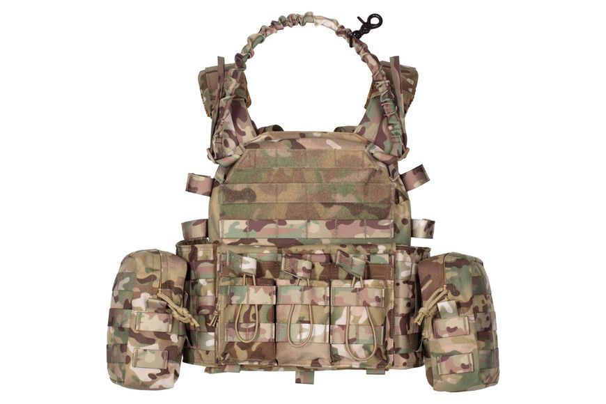 Плитоноска 2E Tactical, Тип 1, с карманами для боковой защиты и итогами, Молле, камуфляж 2E-MILPLACARR1-MC фото