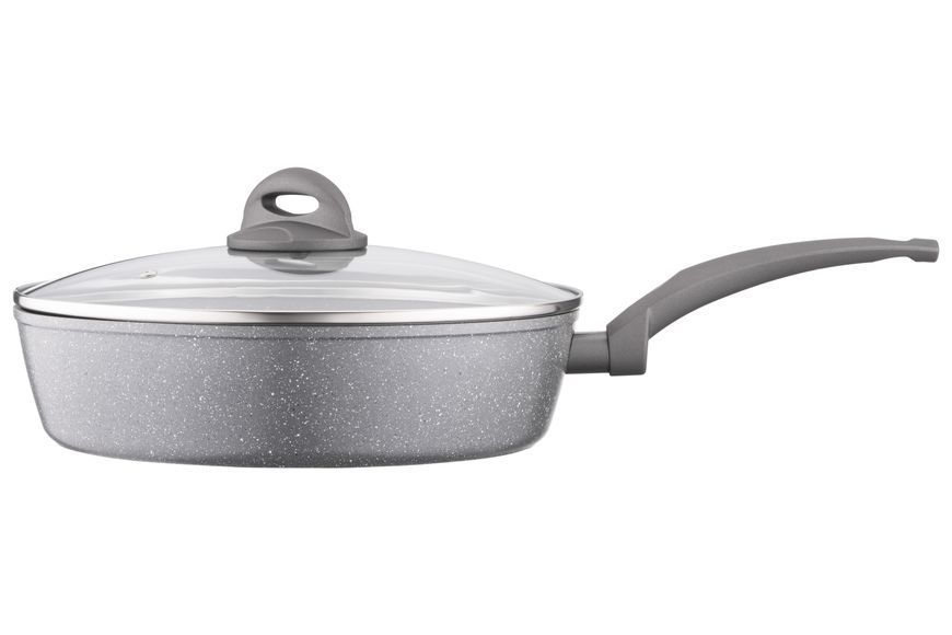 Сковорода глибока з кришкою ARDESTO Gemini Gourmet Apulia, 28см, алюміній, сірий AR2428GGL фото
