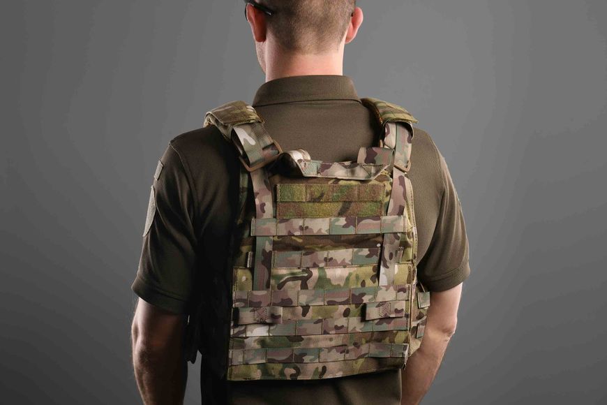 Плитоноска 2E Tactical, Тип 1, с карманами для боковой защиты и итогами, Молле, камуфляж 2E-MILPLACARR1-MC фото