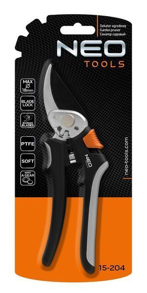 Секатор плоскостной Neo Tools, d реза 18мм, 200мм, 206г 15-204 фото