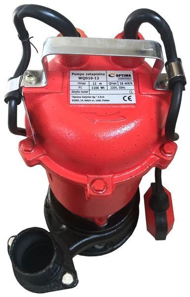 Насос фекальний Optima WQD 10-12, 9000 л/год, вис. 12м, глиб. 5м, кабель 12м, 1.1кВт, 230В 8745 фото
