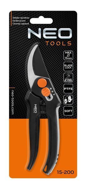 Секатор плоскостной Neo Tools, d реза 15мм, 185мм, 164г 15-200 фото