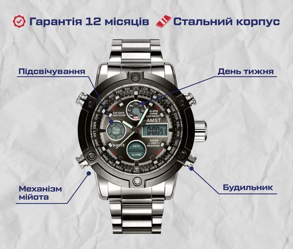 Годинник AMST Mountain Steel 1241 фото