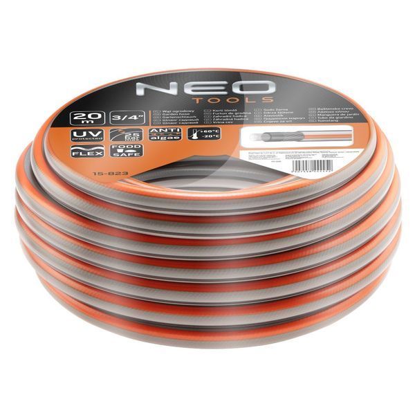 Шланг садовый Neo Tools Optima, 3/4", 20м, 4 слоя, до 25бар, -20&hellip;+60&deg;C 15-823 фото