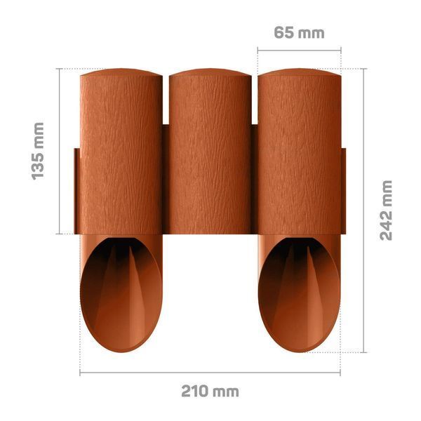 Газонна огорожа Cellfast MAXI, 3 елементи, 2.1м, цегляний 34-013 фото