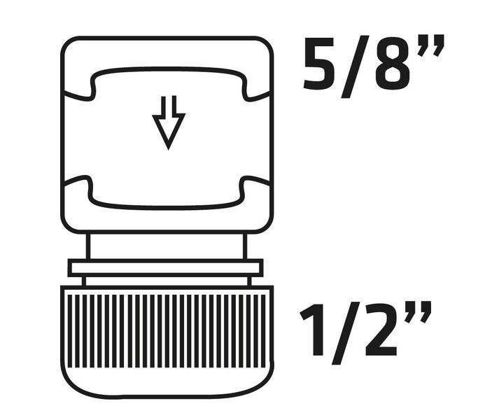 Коннектор для шланга Verto, 1/2"-5/8", двухкомпонентный, прорезиненный, антискользящий 15G730 фото