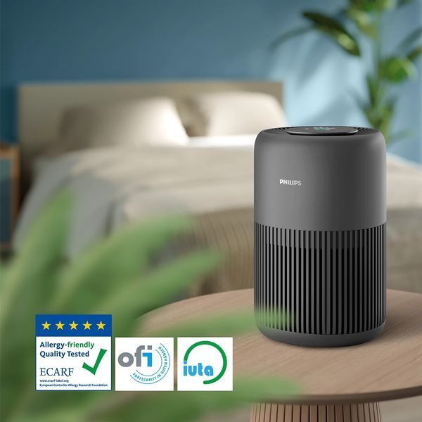 Очисник повітря Philips PureProtect Mini 900, 65м2, 250м3/год, HEPA +вугільний фільтр, датчик якості повітря,Wi-Fi, темно-сірий AC0951/13 фото