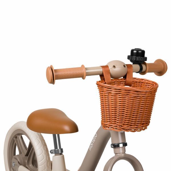 Беговел Lionelo Alex Plus Beige Sand &mdash; Бежевый детский беговел от 3 лет, колеса EVA, корзина и звоночек, легкая рама 82359408 фото