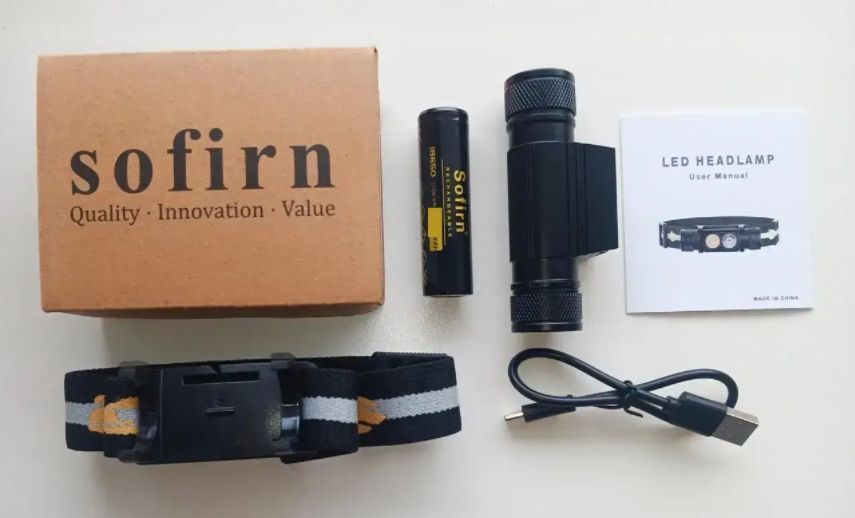 Налобный фонарь Sofirn H25LR с синим светом 800 лм и USB-C зарядкой в ​​комплекте с аккумулятором 18650 на 2200 мАч V718296 фото