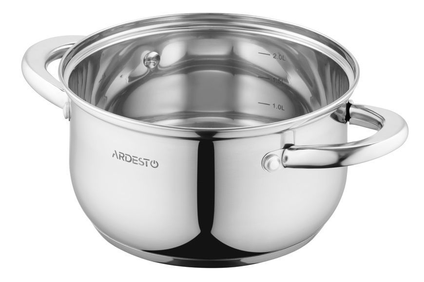 Кастрюля Ardesto Gemini Gourmet, стеклянная крышка, 2.3 л, нержавеющая сталь AR1923GSS фото